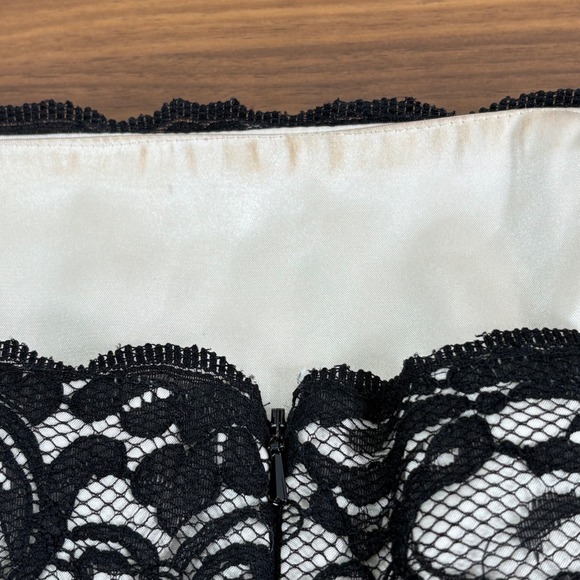 White House Black Market Dress Black Lace Strapless Party Cocktail‎ Size 10 - Picture 12 of 14